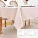 Nasitos Square Clear Vinyl Waterproof Tablecloth (54x54 Inch, 2 Pack) - Plastic Table Cloth Protector for Card Table, Kitchen, Restaurant, Outdoor Use
