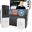 Wireless Doorbell Camera with Lifetime Free Cloud Storage, No Subscription No Hidden Fees, AI Human Detection, 720P HD Night Vision, Two-Way Audio, Battery Powered, Tuya Smart APP