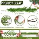 9 Ft Christmas Norfolk Pine Garland Real Touch Artificial Faux Greenery Christmas Garland Decorations for Home Mantle Table Fireplace Stairs Door Indoor Outdoor Holiday Decor