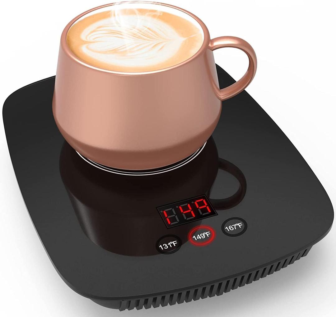 Coffee Mug Warmer for Desk with Heating Function 25 Watt Electric Beverage Warmer with Adjustable Temperature 131/ 55or 167/ 75 (Without Mug) (Black Color)