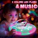 RMOKA Unicorn Sit and Spin Toy for Toddlers Girls Ages 1-3 2-4, Birthday Gift for 2 3 4 Years Old Girl, 360 Spin Seat Kids Indoor Interactive Sensory Toy with LED & Music