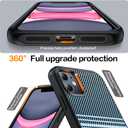 Magnetic for iPhone 11 Phone Case-Compatible with MagSafe-Carbon Fiber Texture-Slim Military Grade Drop Protection Phone Case for iPhone 11 6.1",Camouflage Blue