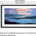 21x36 Picture Frame Black Solid Wood Poster Frame 17X32 with White Mat & Hanging Hardware Fits 21x36 or 17x32 photo frame (T23B2136W1732)