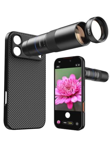 MIAO LAB HD 10X Telephoto Lens & 200mm Macro Lens, 2-in-1 Aluminum Phone Camera Lens Kit with 17mm Lens Thread Interface Mobile Phone case. Phone Lens Attachment Fit for iPhone 17 Pro Max