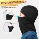Kids Balaclava Face Mask Ski Mask Full Face Cover Lightweight Windproof UV Protector Neck Gaiter Skiing Cycling Black
