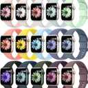 15 Pack Soft Silicone Bands Compatible with Apple Watch Band 40mm 41mm 38mm 45mm 44mm 42mm 46mm 49mm for Women Men,Sport iWatch bands Replacement Strap Wristbands for iWatch SE Series 10 9 8 7 6 5 4 3 (15pack-Novelty colors)