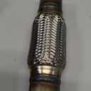 Exhaust Flex Pipe Universal Type 100% Stainless Steel For Heavy Duty and Cars (1 PC, 2.25X8X12)