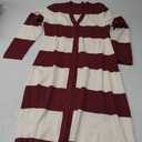 PRETTYGARDEN Women's Fall Sweater Dresses 2025 Long Sleeve V Neck Button Ribbed Knit Stripes Bodycon Midi Winter Dress, XL