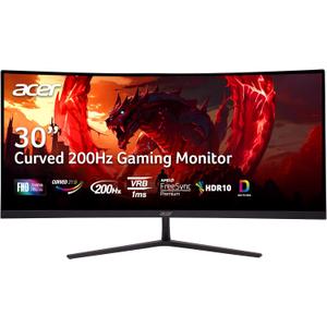 acer Nitro 29.5 Inch 1500R Curved Zero-Frame UWFHD 2560 x 1080 Gaming Monitor | AMD FreeSync Premium | Up to 200Hz | 1ms VRB | VESA Mountable | Two Display Port 1.4 & Two HDMI 2.0 | ED306C Xbmiippx