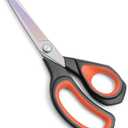 LIVINGO Premium Tailor Scissors Heavy Duty Multi-Purpose Titanium Coating Forged Stainless Steel Sewing Fabric Leather Dressmaking Comfort Grip Shears Professional Crafting (8.5 INCH) (Black/Red)