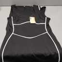 BTFBM Women Bodycon Maxi Dress Square Neck Sleeveless Contrast Binding Slit Cocktail Formal Wedding Guest Dresses 2025 (Medium, Black)