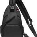 Convertible Sling Bags for Women Men, Lightweight Crossbody Backpack Daypack Fit for 11" Tablet for Casual Travel Sport Hiking (Black) (Large)