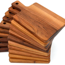 Zubebe 10 Pcs Cutting Board Bulk 11 x 5 Inch with the Handle Wood Chopping Board Blank Small Laser Engraving Serving Board Mini Charcuterie Boards for Wedding Housewarming Gift(Brown)