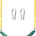 TURFEE Heavy Duty Swing Seat Green Color with 66 Chain, Swing Set Accessories Replacement with Snap Hooks for Kids Outdoor Play Playground