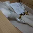 VECELO Velvet Accent Chair Set of 2,Vanity Chair with Gold Base Embrased Backrest,Home Desk Chair Sofa Armchair with 360Wheels Adjustable Height for Bedroom Living Room,Pearl White