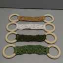 Tioncy 4 Pcs Kitchen Dish Towel Holder Gifts for Valentine Boho Handmade Crochet Hanging Towels Loop Ring Knit Towel Hanger for Cabinet House Oven Stove Door, 4 Colors(Sage Green)