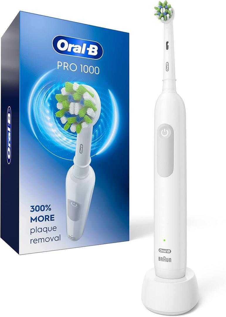 OralB Pro 1000 Rechargeable Electric Toothbrush, White