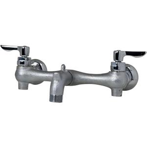 American Standard 8350.235.004 Exposed Yoke Wall-Mount Utility Faucet with Metal Lever Handles, Rough Chrome