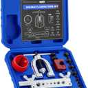 Orion Motor Tech Flaring Tool Kit, 11 pc. Flare Tool Kit for 45 Single Double Flares with 7 Adapters, Brake Flare Tool with Tube Cutter Deburring Tool for Hydraulic System, Copper Tubing Flare Kit