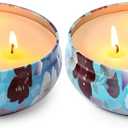 Citronella Candles Outdoor 2 Packs 3 Wicks Lemongrass Scented Candles Gift Set 13.5oz Large Soy Wax Scented Candle Set for Home Patio