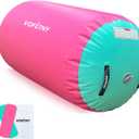 VOFiTNY Gymnastics Tumbling Equipment Air Barrel Inflatable Octagon Tumbler Roller Back-bend Trainer Cheerleading Without Pump (4'L x 3'D, Pink/Mint nopump)