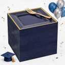 WDF 200PCS Blue Plastic Dessert Plates with Plastic Forks -6 100 Square Disposable Appetizer Plates Small Cake Plates with Gold&100 Navy Blue Small Appetizer Forks for Wedding/Birthday/Graduation