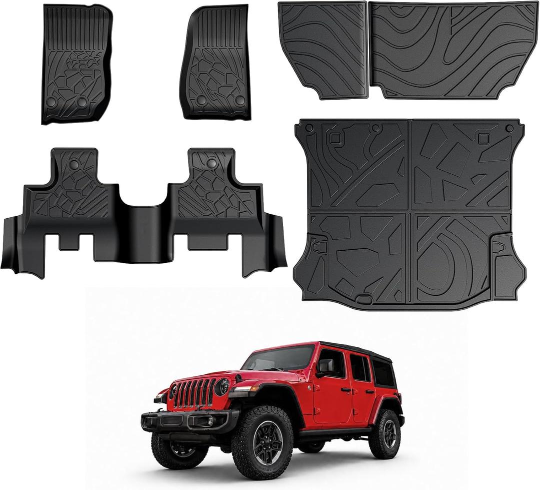 Floor Mats for 2014-2018 Jeep Wrangler JK 4-Door Accessories