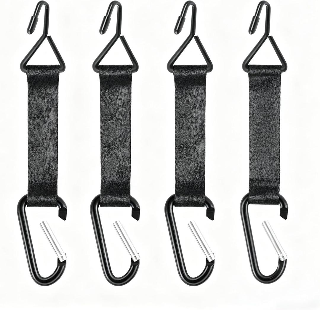 Fence Hooks for Baseball, Pickleball, Tennis and Camping, Nylon Safety Buckles and Durable Metal Hooks for Sports Bags, Pack of 4