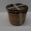 One Large Water Hyacinth Braided Basket and One Wire and Hyacinth Braided Basket