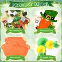 Eersida Spring Easter Bulletin Board Decorations with Paper Fans 3D Christian Classroom Bulletin Board St Patricks Day Flower Bunny Cutouts School VBS Library Church Window Wall Decor(St. Patricks) (L)