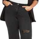 City Chic Women's Plus Size Harley Kenia Straight Jean (Black, 20)