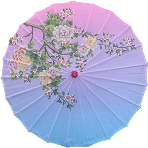 33"Rainproof Windproof Handmade Chinese Oiled Paper Umbrella Parasol Classical Painting Dancing Props Retractable Plum Blossom Umbrella with Elegant Handle And Tassels
