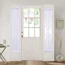 Home Brilliant White French Door Curtain Panels Window Drapery Rod Pocket with Tie Back, Set of 2, 30 x 72 Inch Long