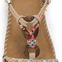 Littleplum Women Sandals Arch Support Handmade Bohemian Braided Flat Sandals Comfort Walking Beach Ankle Elastic Summer Shoes, Size 40