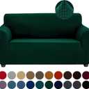 Joccun Christmas Stretch Loveseat Couch Cover Slipcover, 1-Piece Sofa Cover for 2 Cushion Couch Spandex Jacquard Washable Furniture Protector Cover for Living Room,Kids,PetsLoveseat,Hunter