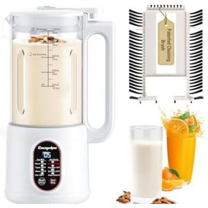 Encyclpo 40oz Nut Milk Maker - Automatic Soy Milk Maker with Spin Clean Brush & Nut Milk Bag - Homemade Almond, Oat, Coconut, Soy Milk - Auto Clean, Boil Water, Delay Start, Keep Warm
