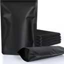 FireKylin 100 Pack Resealable Stand Up Bags,Smell Proof Pouch Sealable Foil Pouch Bags for Packaging (Black, 4" x 6")