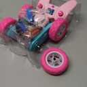 Pink Remote Control Car for Girls, 360 Flipping Stunt Car with LED Headlights, Rechargeable 4WD Electric Toy Vehicle, Princess Gift for 6 7 8 9 10 11 Year Old Girls, Birthday & Christmas Toy