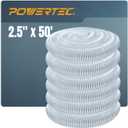 POWERTEC 2-1/2" x 50' Dust Collection Hose, 2.5 Inch Flexible PVC Dust Collector Hose for Table Saw, Band Saw, Router Table, Belt Sander, Woodworking & Garage, Wood Shop Dust Collection System (70240)