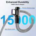 2 Pack 100W USB C to USB C Cable 6FT, Double 90 Angle, 90 Degree 5A Super Fast Charging Type-C Braided Cord, for iPhone 17 /16 / 15 Series, Galaxy S25/S24, MacBook Pro/iPad Pro/Mini/Air and More