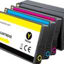 923 Ink Cartridges for HP Printers Compatible for HP 923 Ink Cartridges HP923 for HP Officejet Pro 8130e 8120e 8135e 8139e 8120e 8125e Printers (4 Pack 923 Ink Black Cyan Magenta Yellow Without Chip)
