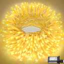 100FT 300 LED Christmas Lights Outdoor, Warm White Christmas Tree Lights Waterproof with 8 Modes, Plug in Connectable String Fairy Light for Indoor Bedroom Patio Garden Xmas Wedding Party Decorations