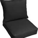 Outdoor cushion and pillow, Getting kinds yellow, to cushion 22x22in, pillow 22x18in ( Black )