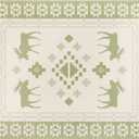 Gertmenian Indoor Outdoor Area Rug, Classic Flatweave, Washable, Stain & UV Resistant Carpet, Deck, Patio, Poolside & Mudroom, 8x10 Ft Large, State Alaska Alces Alces Moose Elk, Green Teal