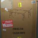 Set of 2 Folding Table 6 FT Lightweight Camping Table Portable Plastic Rectangular Outdoor Dining Table Steel Legs Fold-in-Half with Carrying Handle for Indoor,Picnic,Party,Wedding,Events(White)