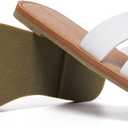 KOLILI Womens Flat Slide Sandals, Summer Fashion Sandals, Comfy Style | Warm-weather Favorite (8, White)