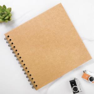 Scrapbook 7 x 7 Inch DIY Photo Album, Memory Book for Parents and Kids, Hardcover Kraft Paper Brown 20 Sheets/ 40 Pages