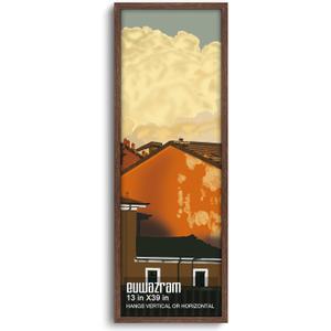 Solid Wood 13x39 Frame - Single Frame, Rustic Walnut 13 x 39 Poster Frame for Artwork, Puzzles, Photos and Movie Posters Picture Frames