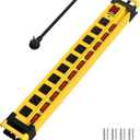 Power Strip 10 Outlet,3300J Surge Protector with Individual Switches,9FT Cord 14AWG/15AMP/1875W,Metal Heavy Duty Power Strip with Cord Manager,for Workshop,Garage,Shop,Home
