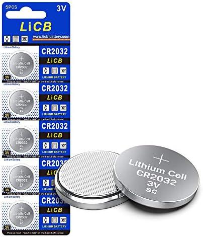 LiCB CR2032 Battery,Long-Lasting & High Capacity CR2032 Lithium Batteries,3 Volt Coin & Button Cell (5-Pack)